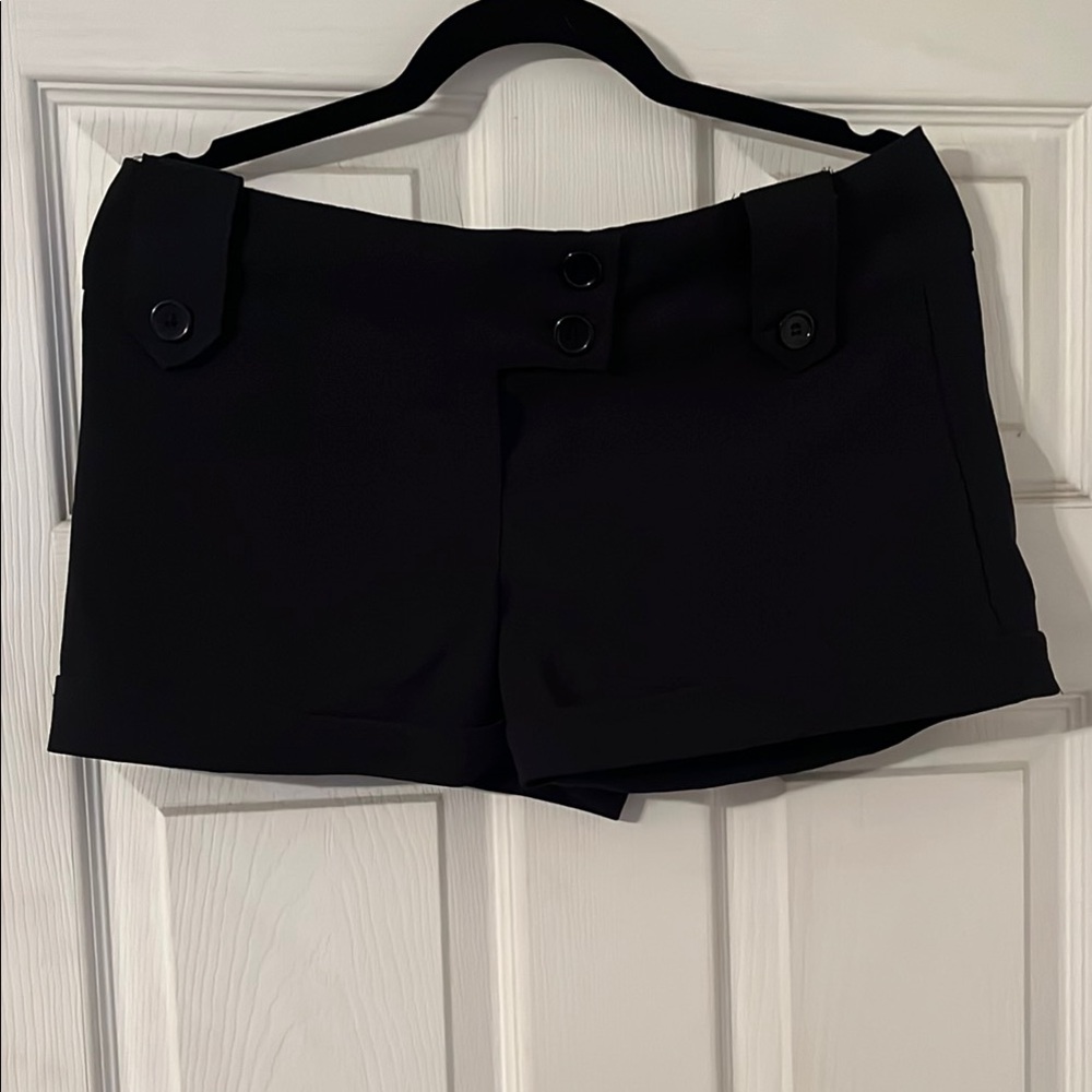 Women's Black Button-Detail Shorts